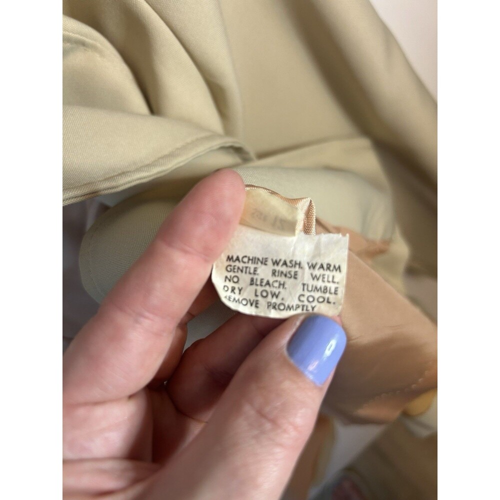Vintage Beige Button Front Car Coat Women’s Classic Tailored Jacket With Pockets - Picture 9 of 16